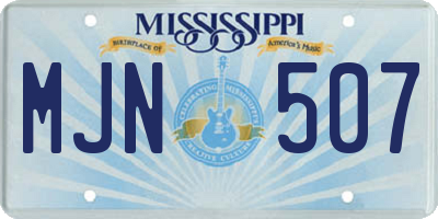 MS license plate MJN507