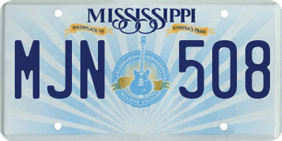 MS license plate MJN508
