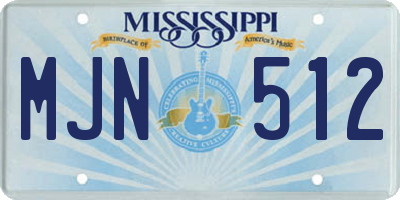 MS license plate MJN512