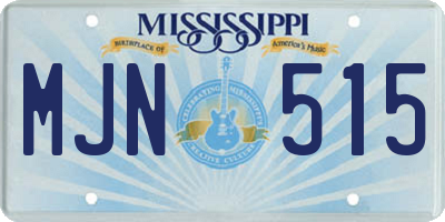 MS license plate MJN515