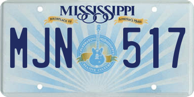 MS license plate MJN517