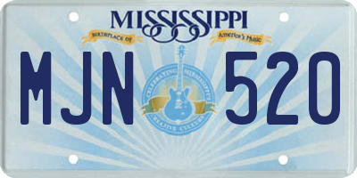 MS license plate MJN520
