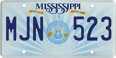 MS license plate MJN523
