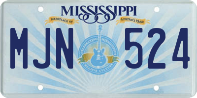 MS license plate MJN524