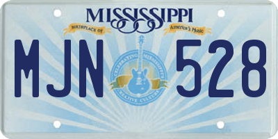 MS license plate MJN528