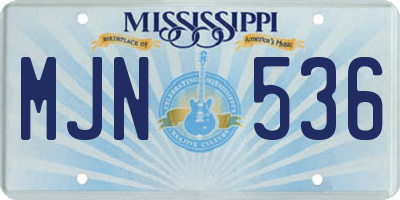 MS license plate MJN536