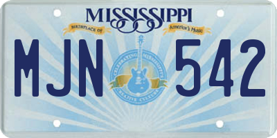 MS license plate MJN542