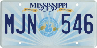 MS license plate MJN546