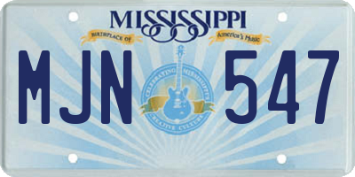 MS license plate MJN547