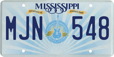 MS license plate MJN548