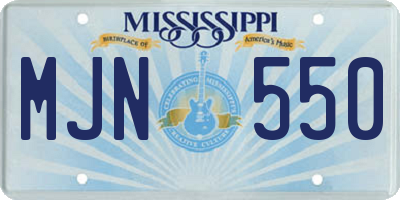 MS license plate MJN550