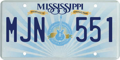 MS license plate MJN551