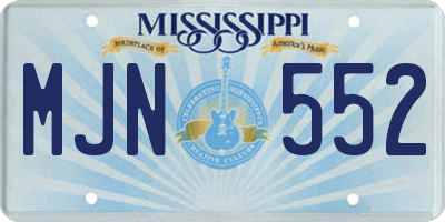 MS license plate MJN552
