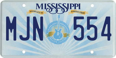 MS license plate MJN554