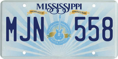 MS license plate MJN558