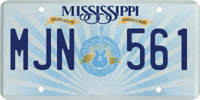 MS license plate MJN561