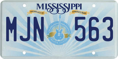 MS license plate MJN563