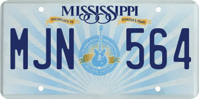 MS license plate MJN564