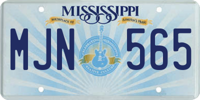 MS license plate MJN565