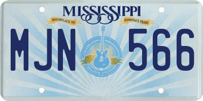 MS license plate MJN566