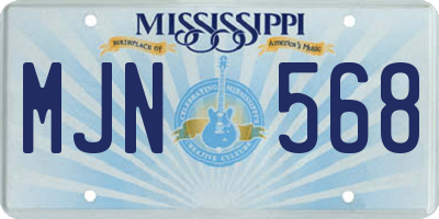 MS license plate MJN568