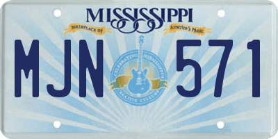 MS license plate MJN571