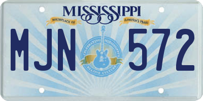 MS license plate MJN572
