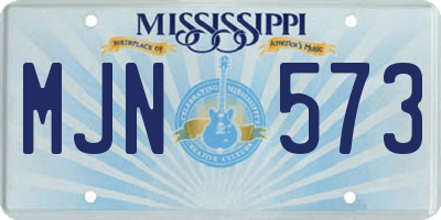 MS license plate MJN573