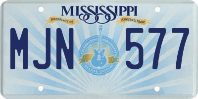 MS license plate MJN577