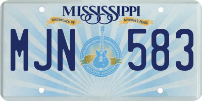 MS license plate MJN583