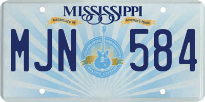 MS license plate MJN584