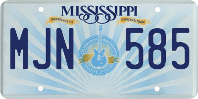 MS license plate MJN585