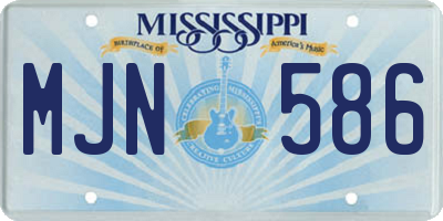 MS license plate MJN586