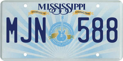 MS license plate MJN588