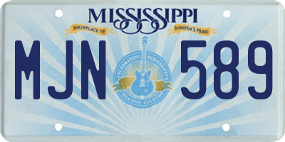 MS license plate MJN589