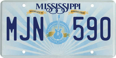 MS license plate MJN590