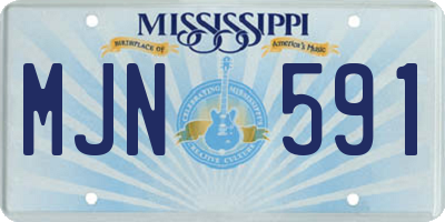 MS license plate MJN591