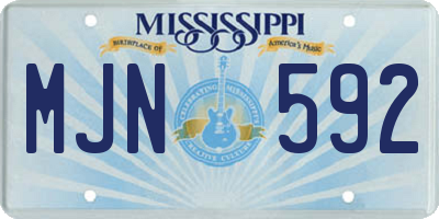 MS license plate MJN592