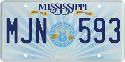 MS license plate MJN593