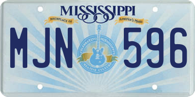 MS license plate MJN596