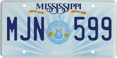 MS license plate MJN599