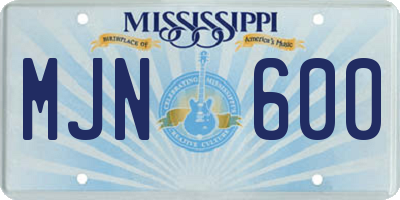 MS license plate MJN600