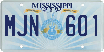 MS license plate MJN601