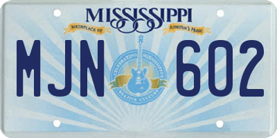 MS license plate MJN602