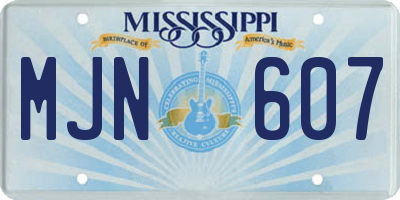 MS license plate MJN607