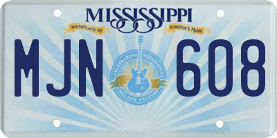 MS license plate MJN608
