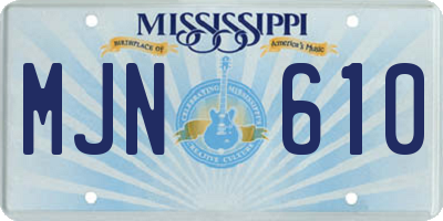 MS license plate MJN610