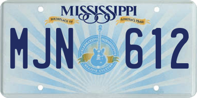 MS license plate MJN612