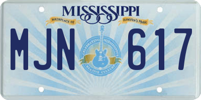 MS license plate MJN617