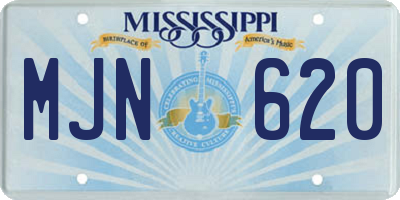 MS license plate MJN620